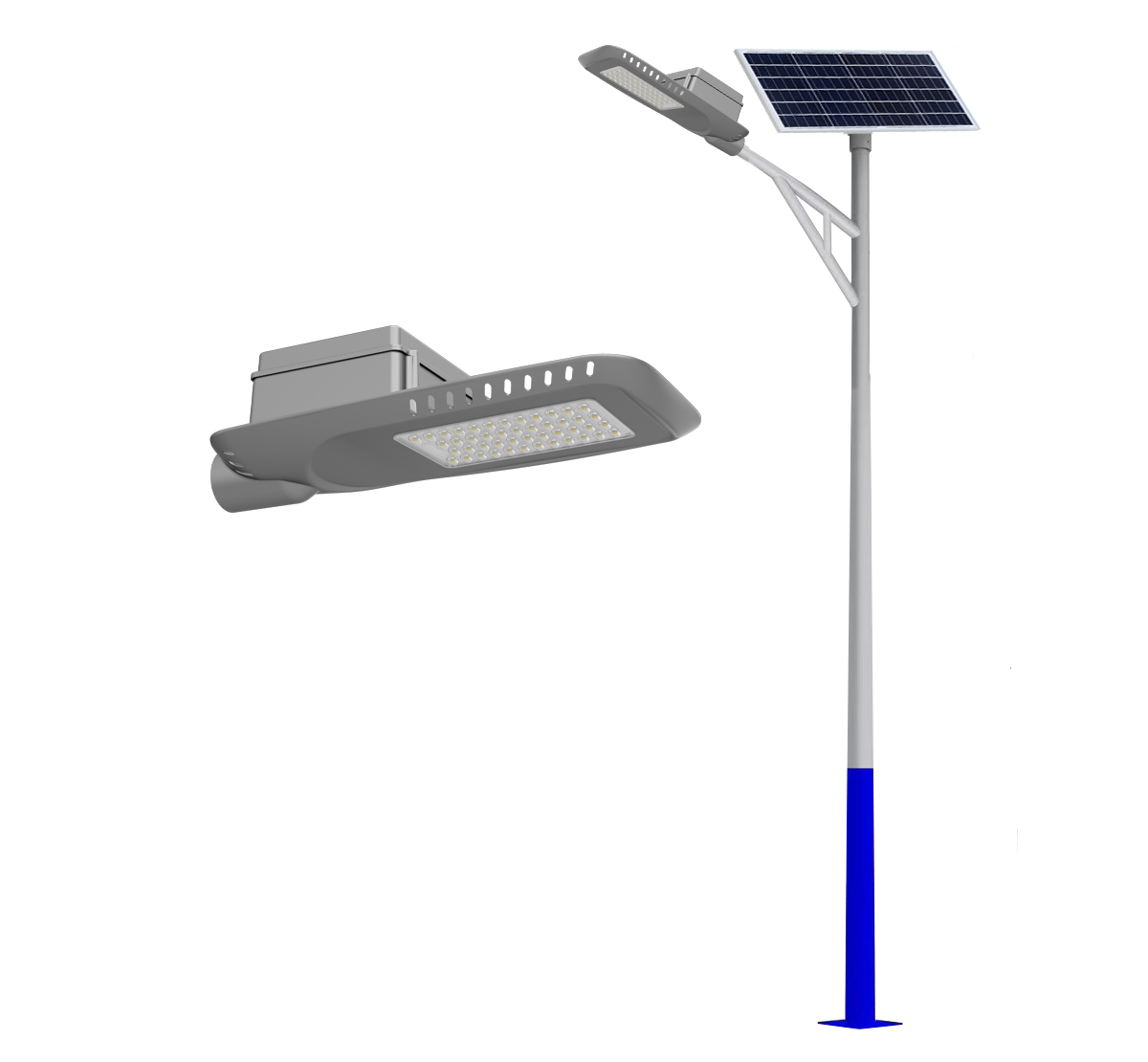 太阳能路灯杆 6米锥形高杆 A字臂 自弯臂 海螺臂 多晶硅太阳能板 新型灯头 .jpg